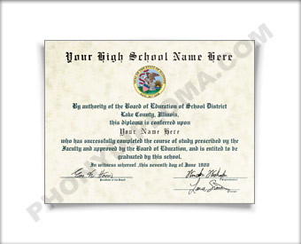 Fake High School Diploma Graduation 1990s HS 90s Dip